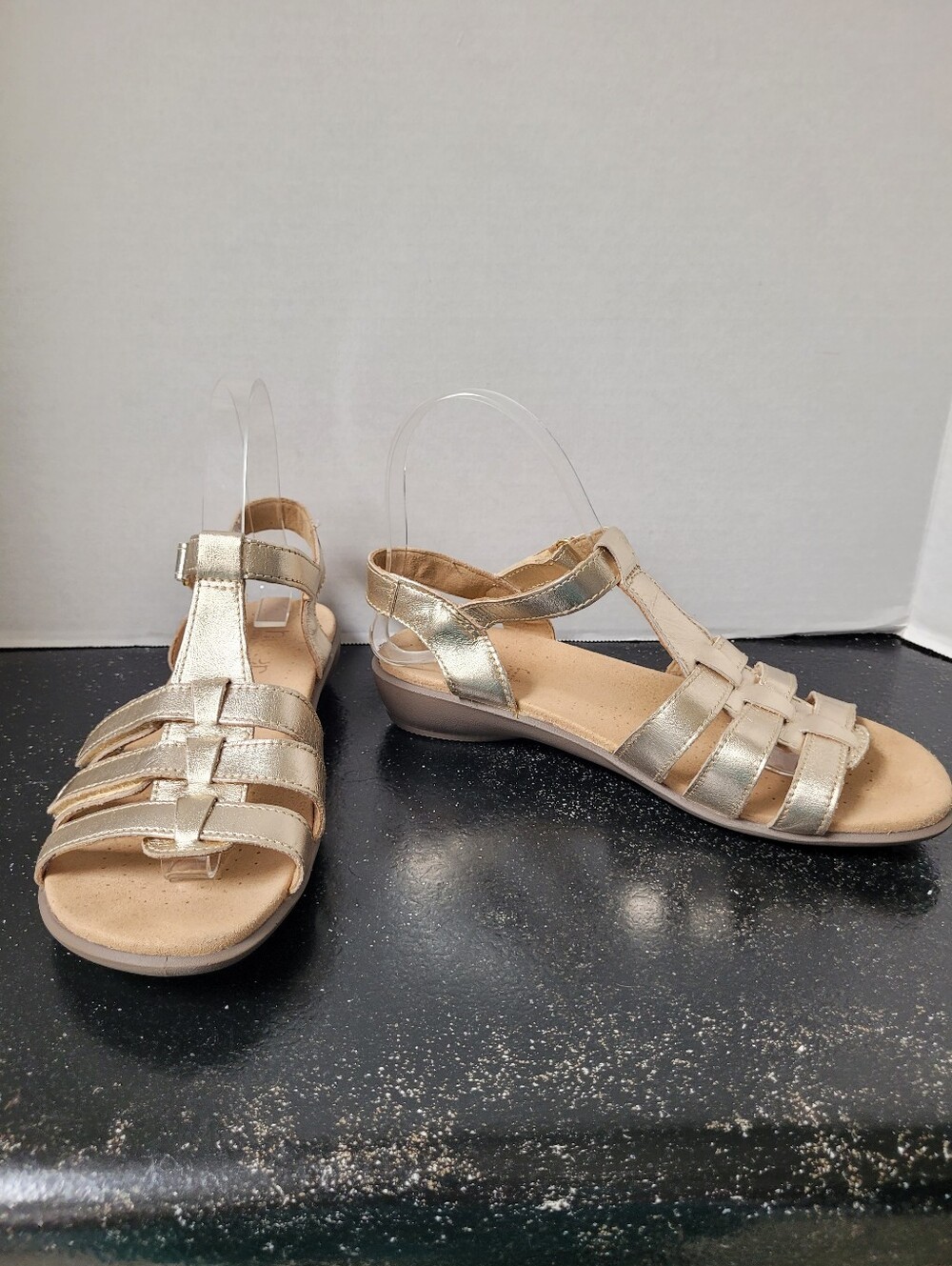Hotter Gold Metallic Women's Strappy Comfort Sandals